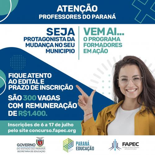 Inscrições para o Programa Formadores em Ação nos Municípios foram prorrogadas!